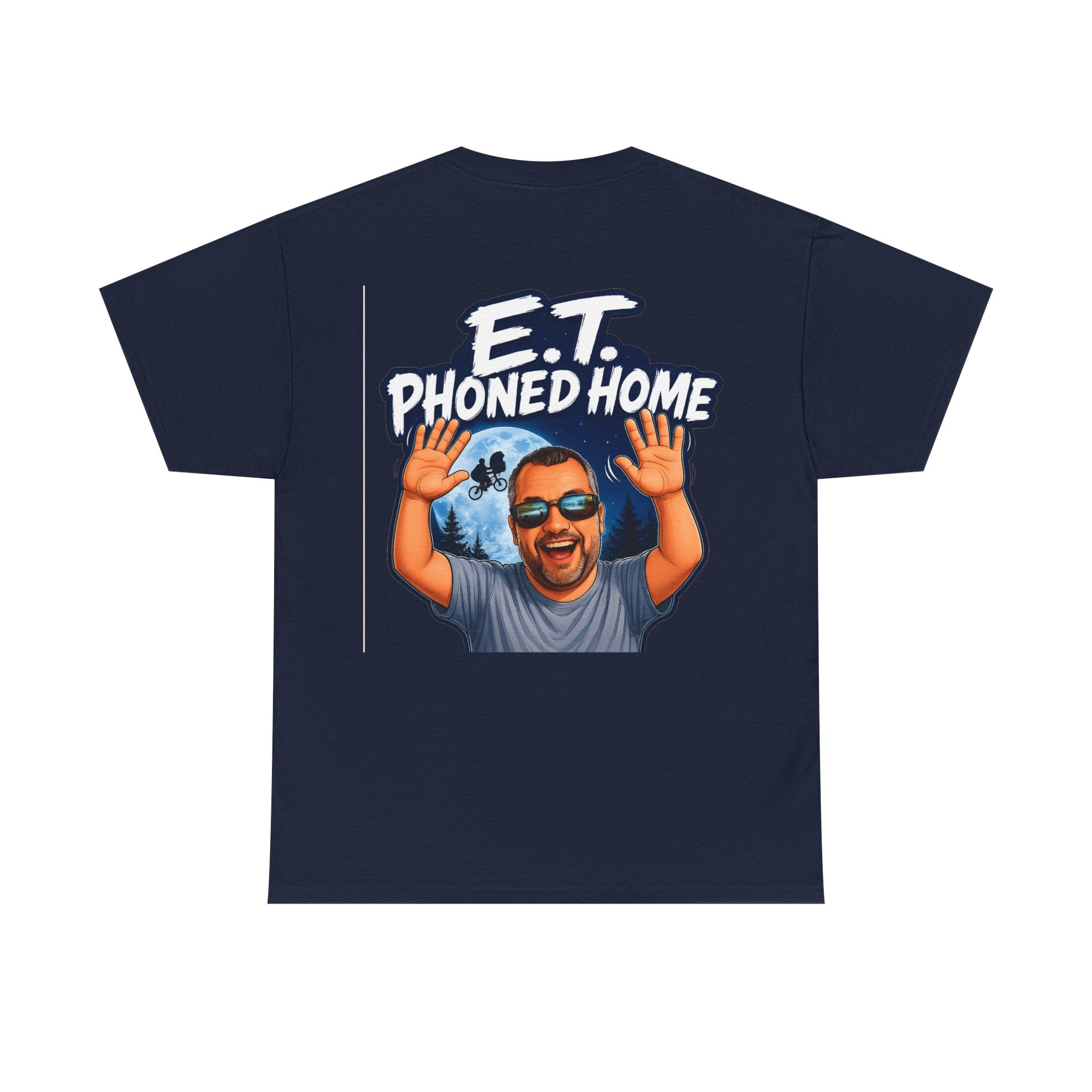 Graphic Tee — "E.T. Phoned Home" Smiling Guy Retro Design
