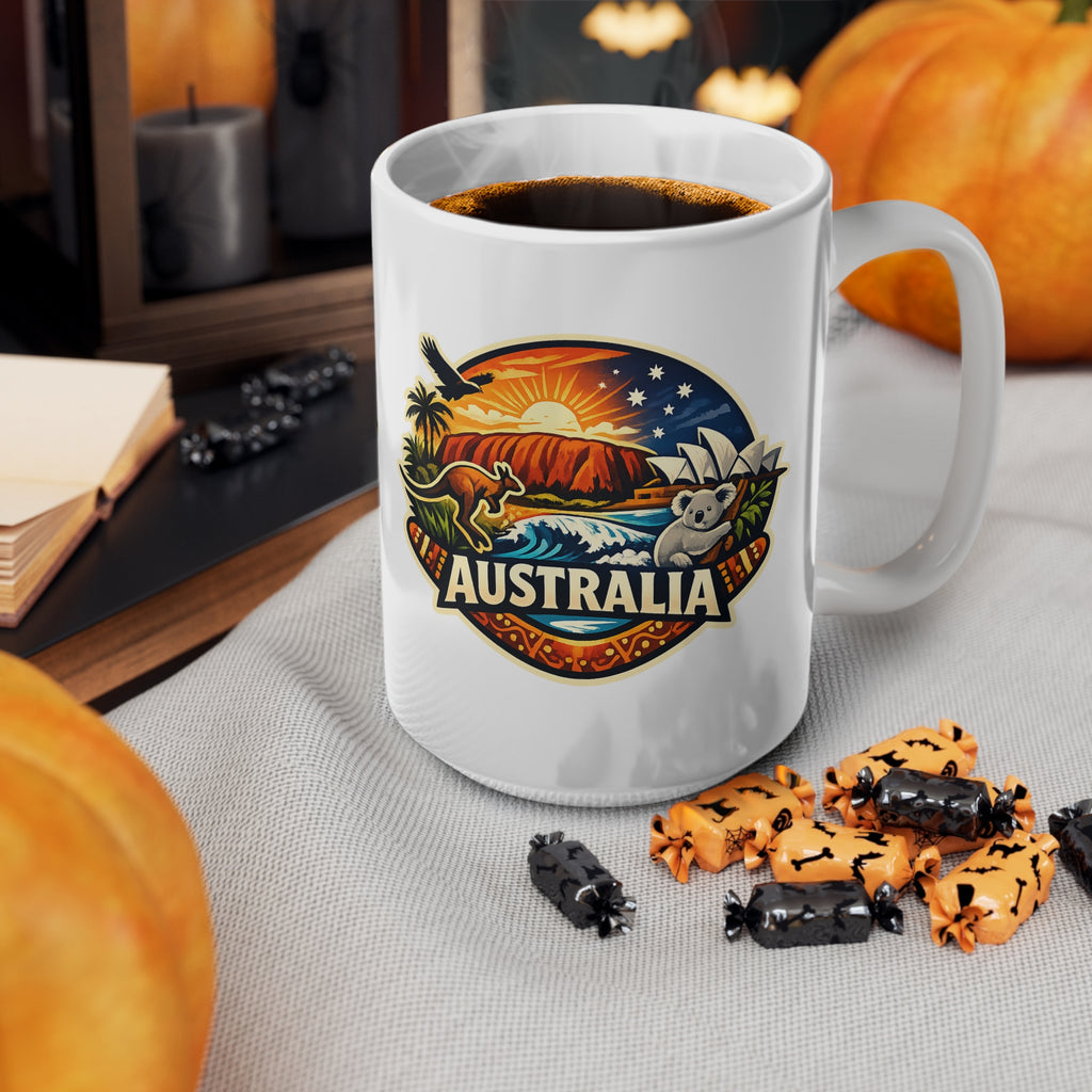 Australia Scenic Mug — Vintage Outback Sunset Ceramic Coffee Cup (11oz & 15oz)