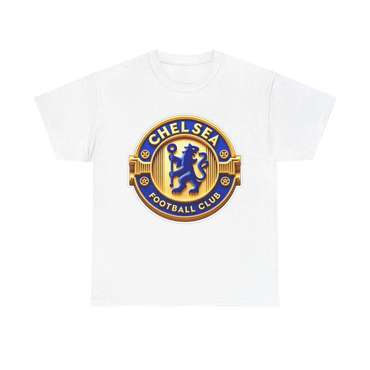Chelsea Football Club Crest Tee — Retro Blue & Gold Soccer Emblem T-Shirt
