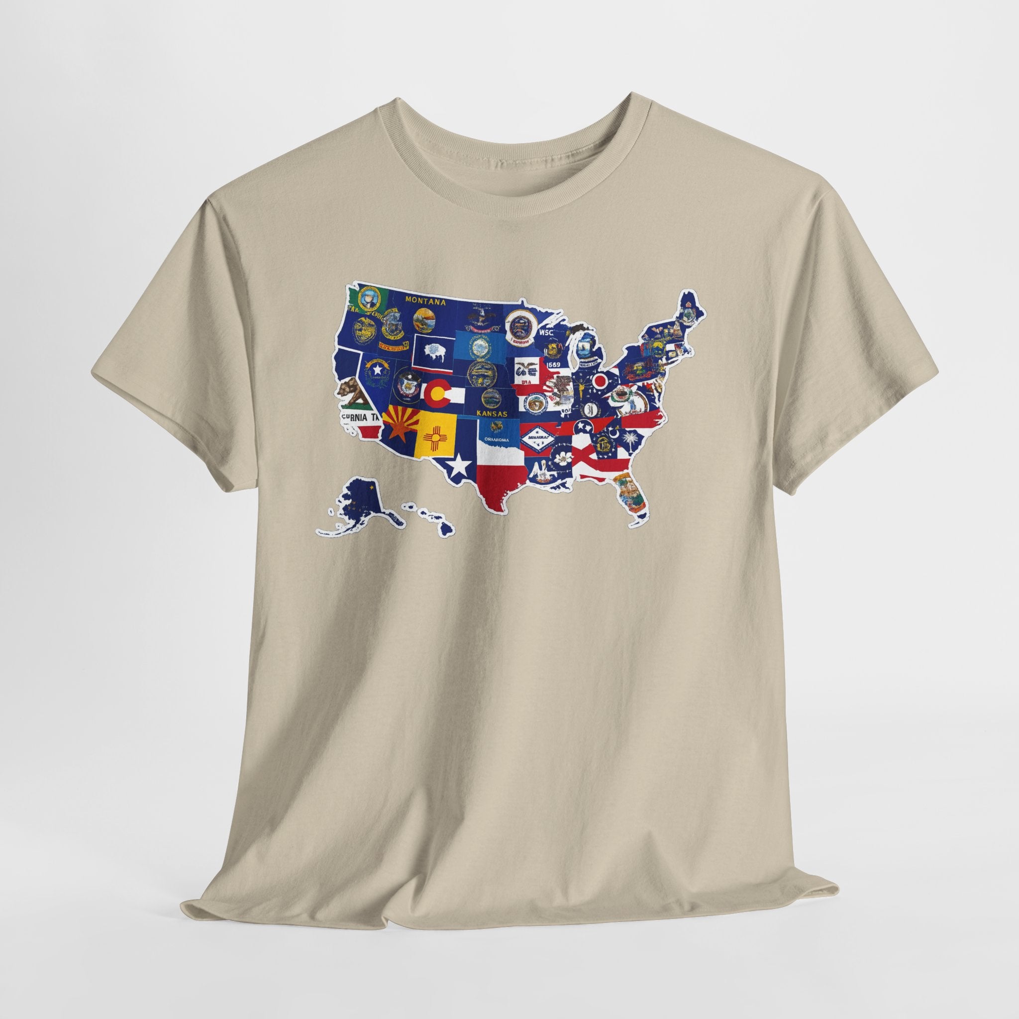 USA Map Flag T-Shirt — United States State Flag Map Tee