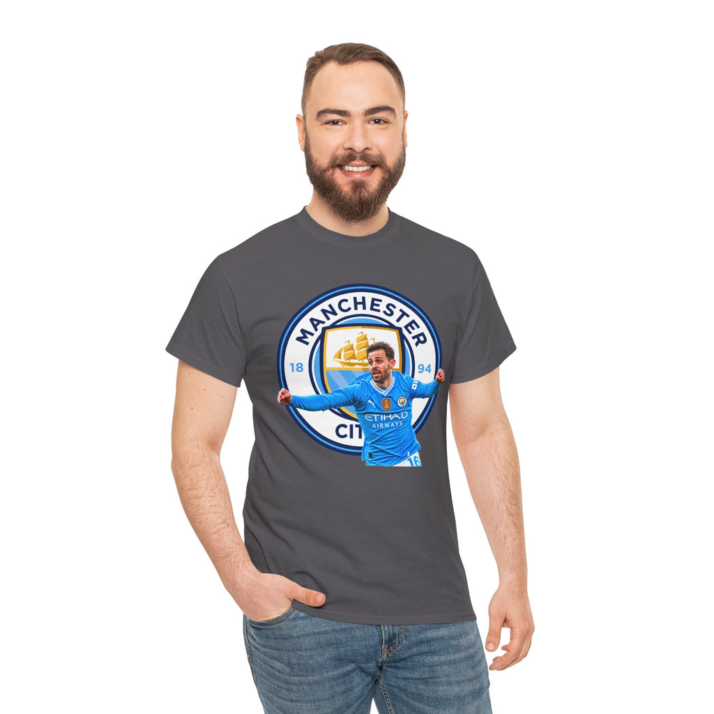 Bernardo SIlva Manchester City legend Cotton T‑Shirt — Blue Crest Football Tee