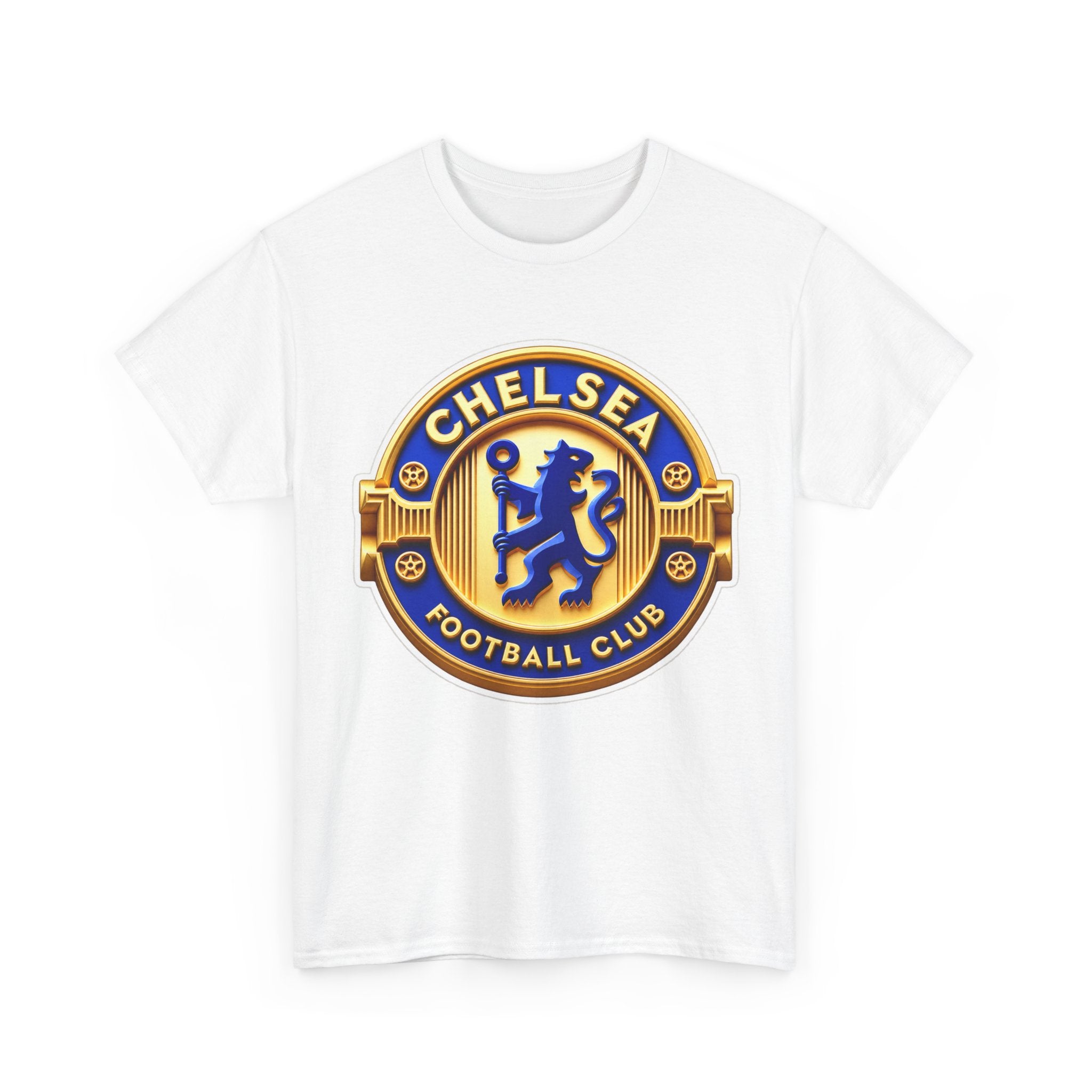 Chelsea Football Club Crest Tee — Retro Blue & Gold Soccer Emblem T-Shirt