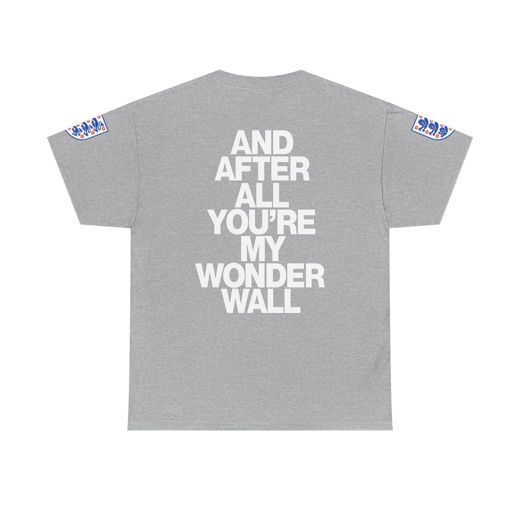 England Football Tee — "And After All You're My Wonderwall" Lyrics Tee