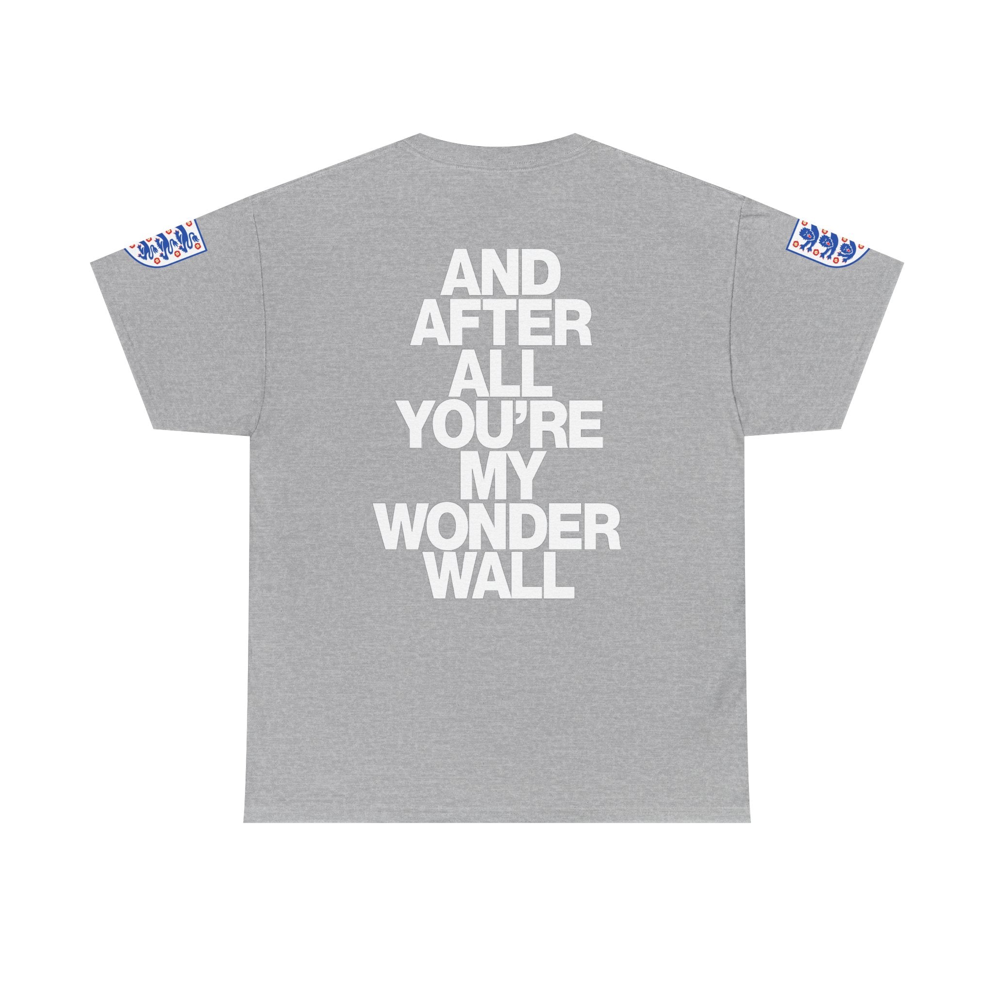England Football Tee — "And After All You're My Wonderwall" Lyrics Tee