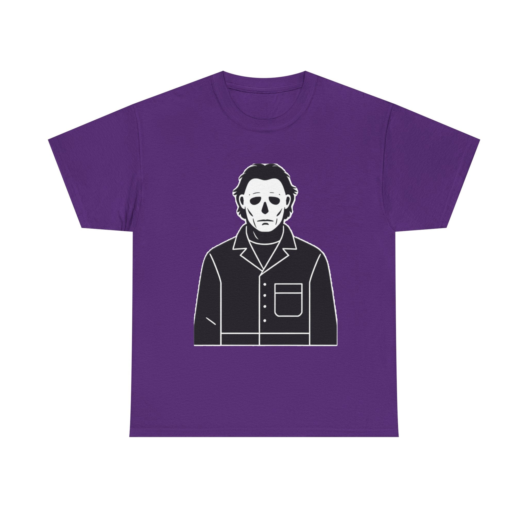 Michael Myers Outline Horror T-Shirt — Minimal Halloween Mask Tee