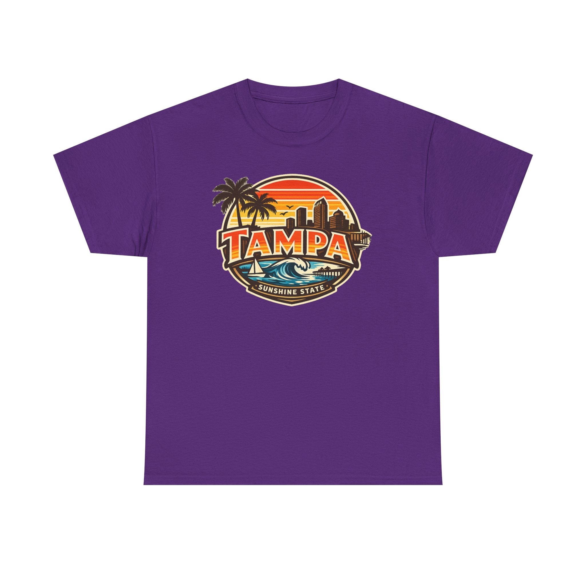 Tampa Retro Sunset T-Shirt – Vintage Palm Beach Skyline Tee