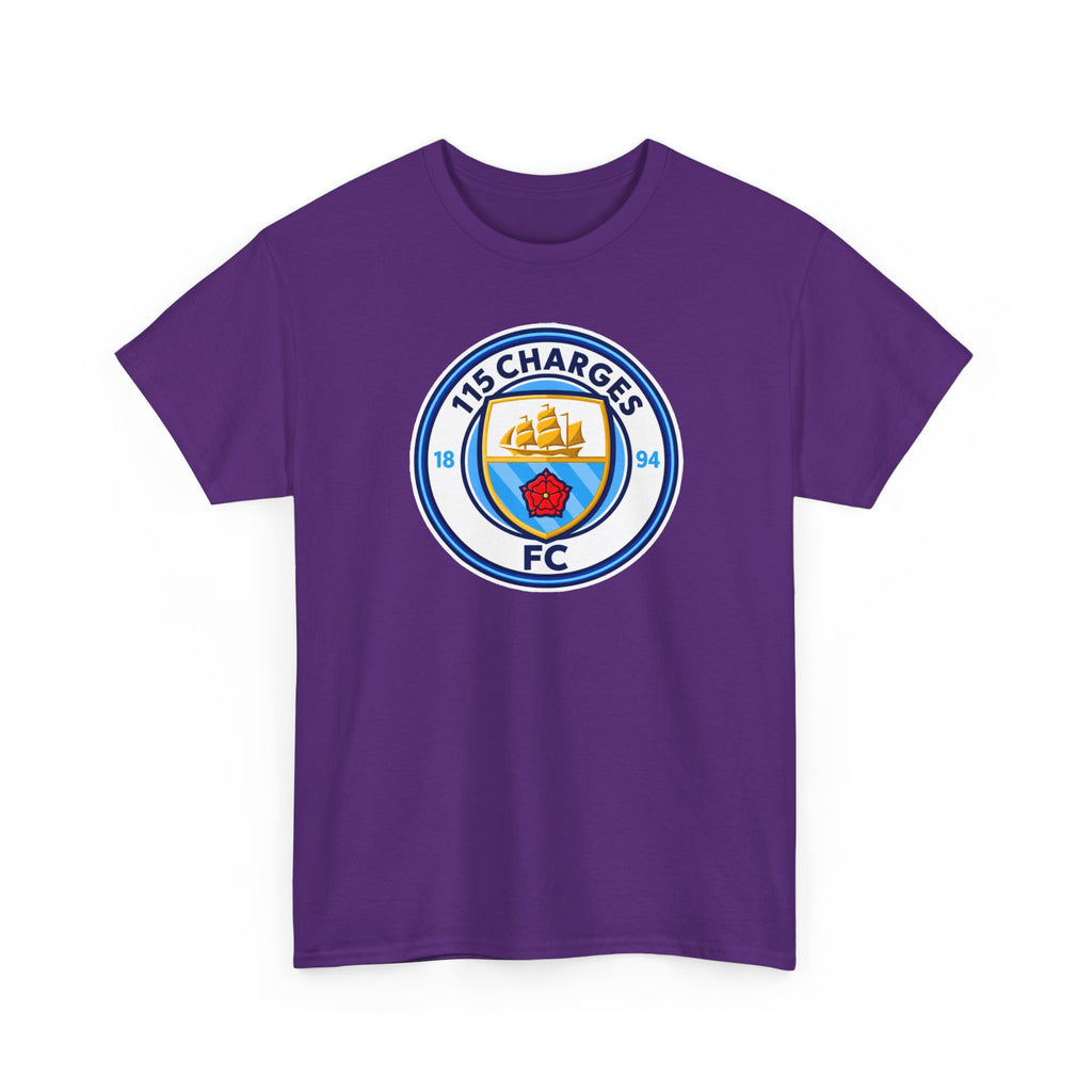 115 Charges FC Crest Cotton Tee — Vintage Blue Club Logo T-Shirt