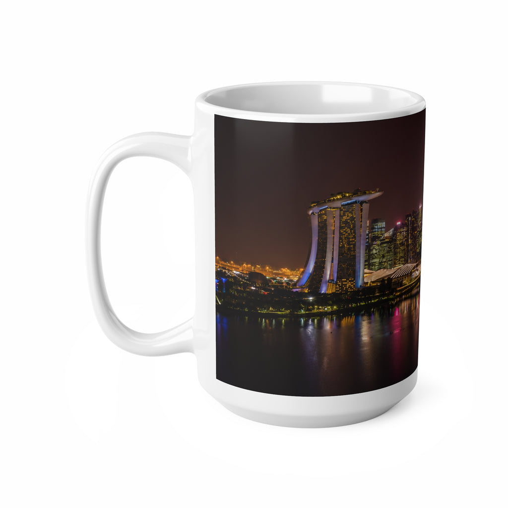 Singapore Night Skyline Coffee Mug — Marina Bay Sands Cityscape Ceramic Mug (11oz, 15oz)