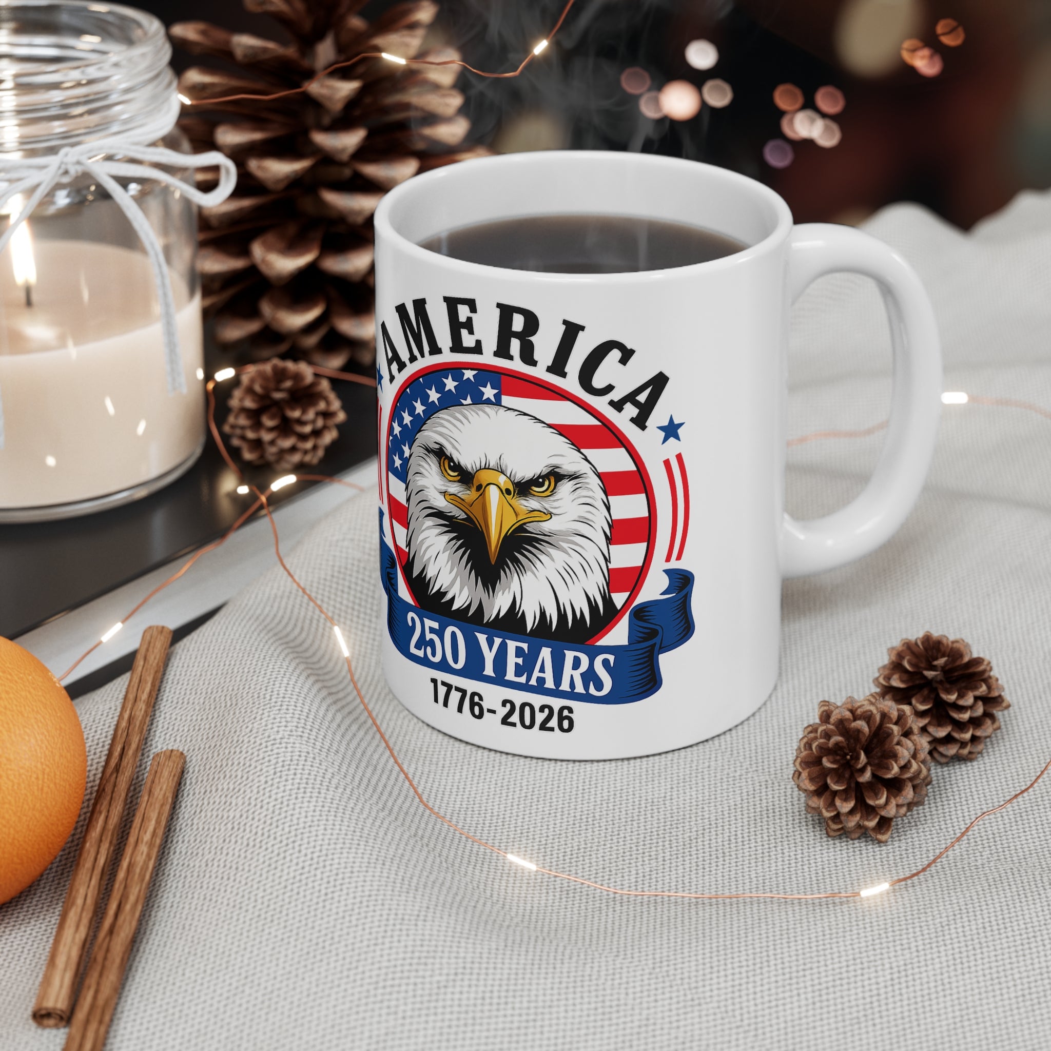 250 Years America Eagle Coffee Mug – Patriotic 1776–2026 Ceramic Mug