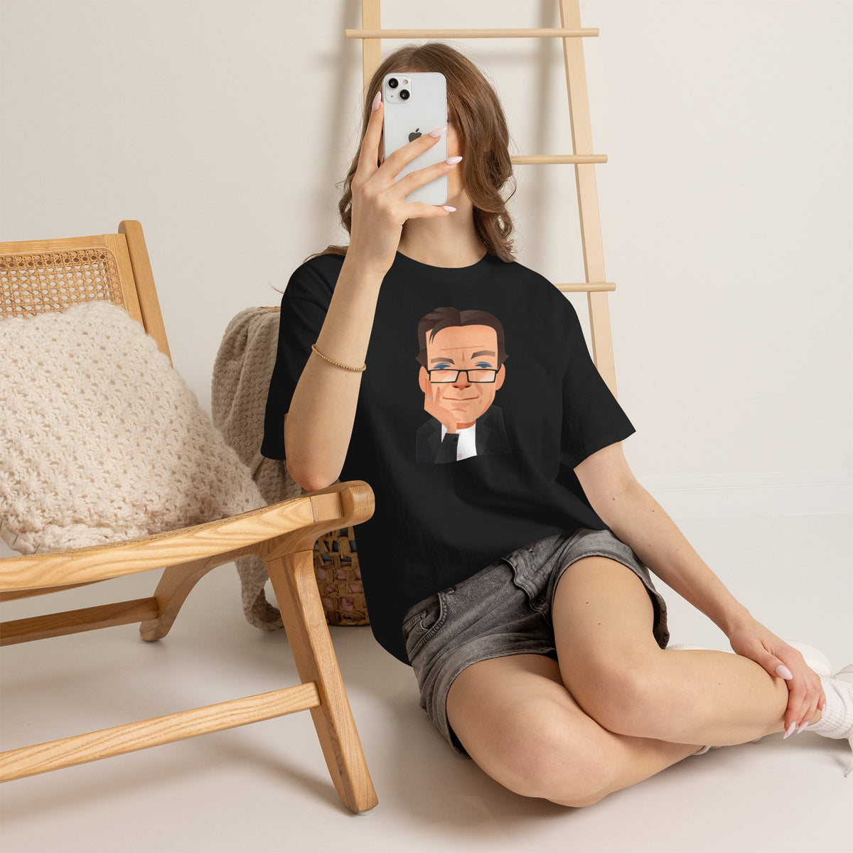 Tony Wilson Manchester Legend Caricature Gentleman Face Cotton T-Shirt