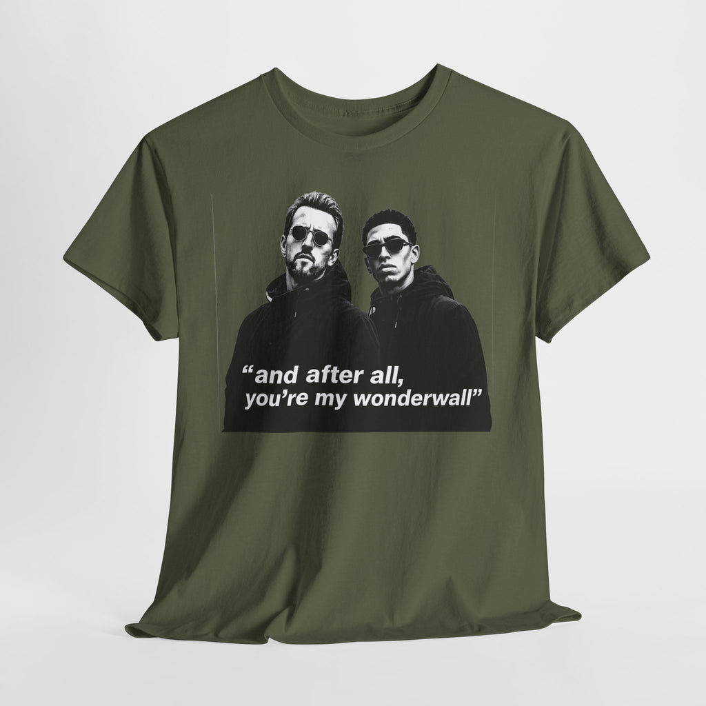 Kane and Bellingham Wonderwall Lyric T-Shirt — ‘and after all, you’re my wonderwall’ Retro Band Tee