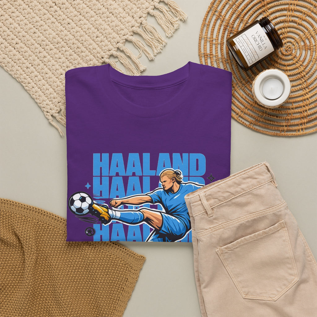 Haaland Manchester City Inspired Cotton T-Shirt — Striker Action Graphic Football Shirt