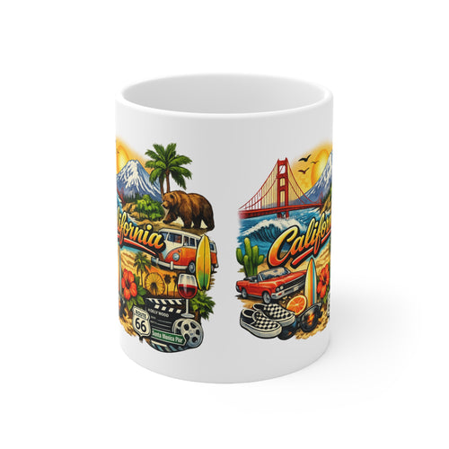 California Scenic Mug — Golden Gate, Surf & Roadtrip Ceramic Coffee Cup (11oz/15oz)