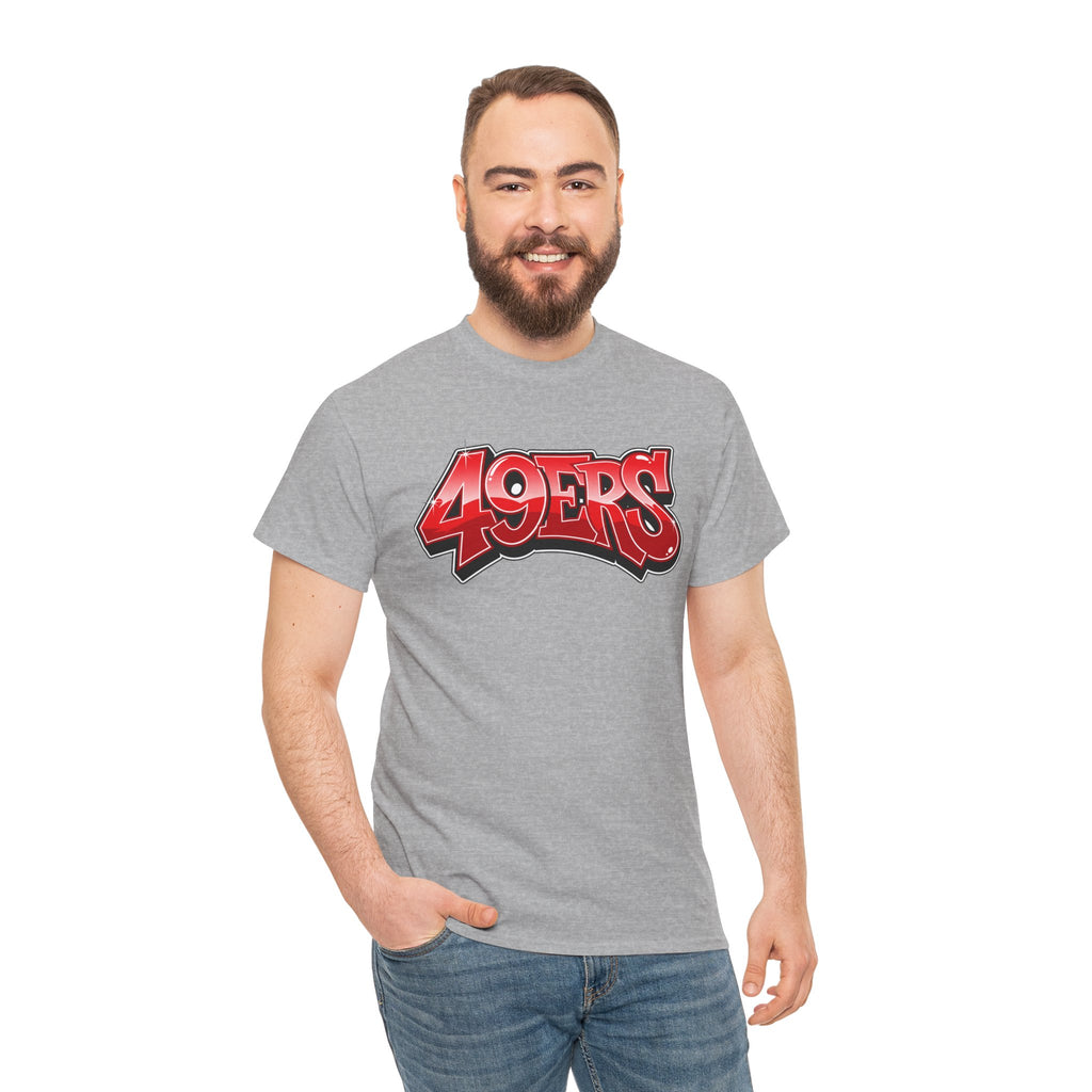 T-Shirt — '49ERS' Red Graffiti Sports Logo Tee