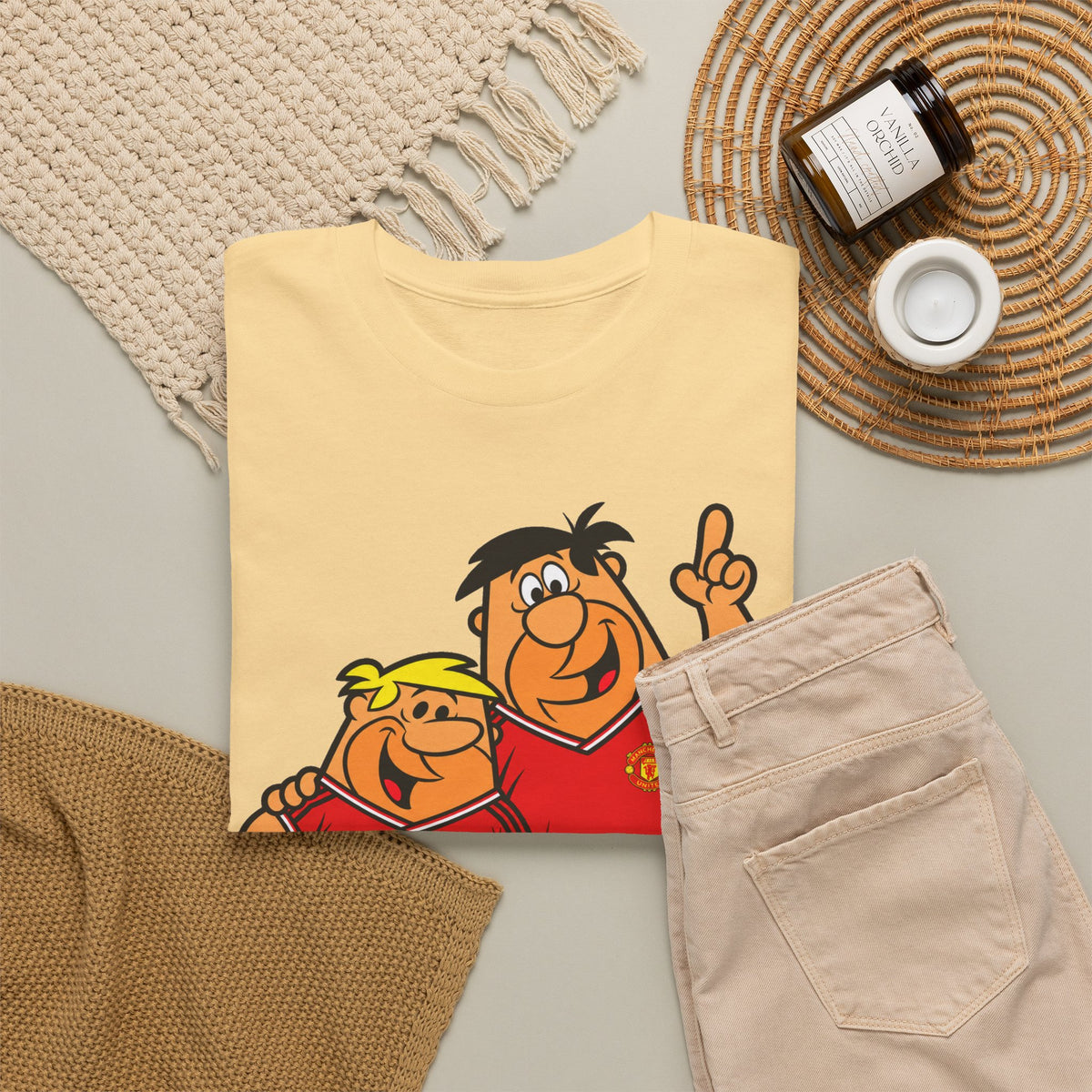 Manchester United The Flintstones Cartoon Football Fans T-Shirt
