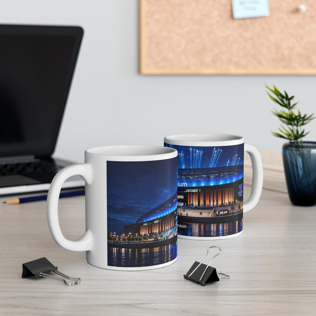 Everton's Hill Dickinson Stadium Nightscape Ceramic Coffee Mug — 11oz & 15oz