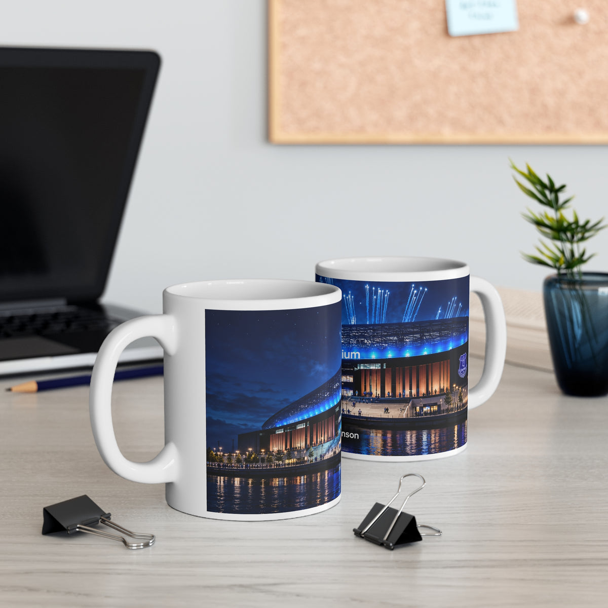 Everton's Hill Dickinson Stadium Nightscape Ceramic Coffee Mug — 11oz & 15oz