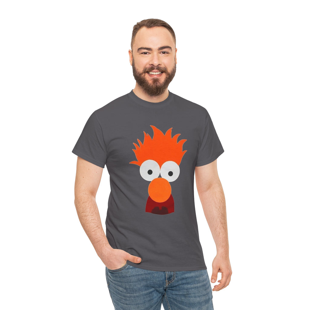 Beaker-Inspired Graphic Tee — Cute Orange Muppet Face T-Shirt