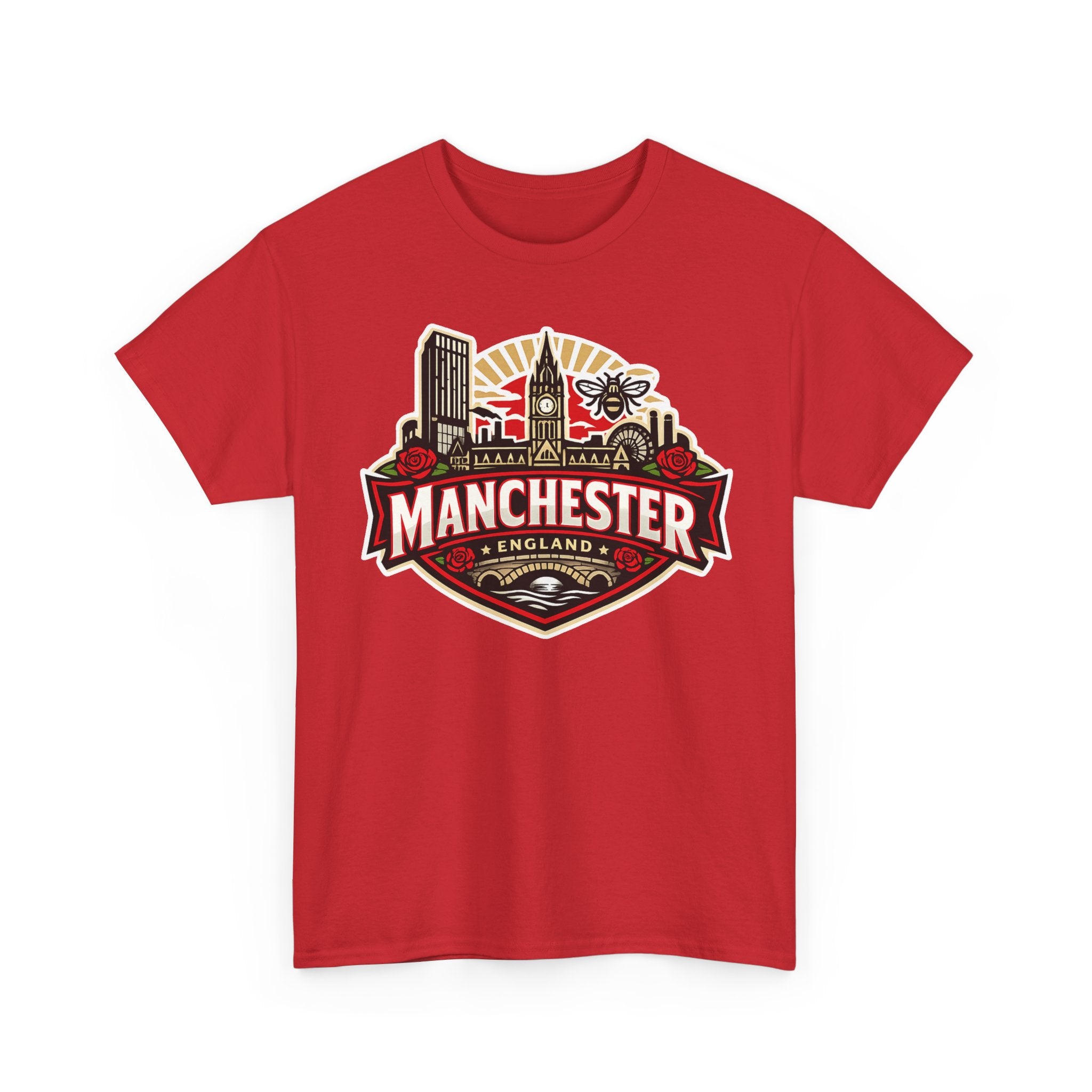 Manchester England Skyline T-Shirt — Vintage City Crest Tee
