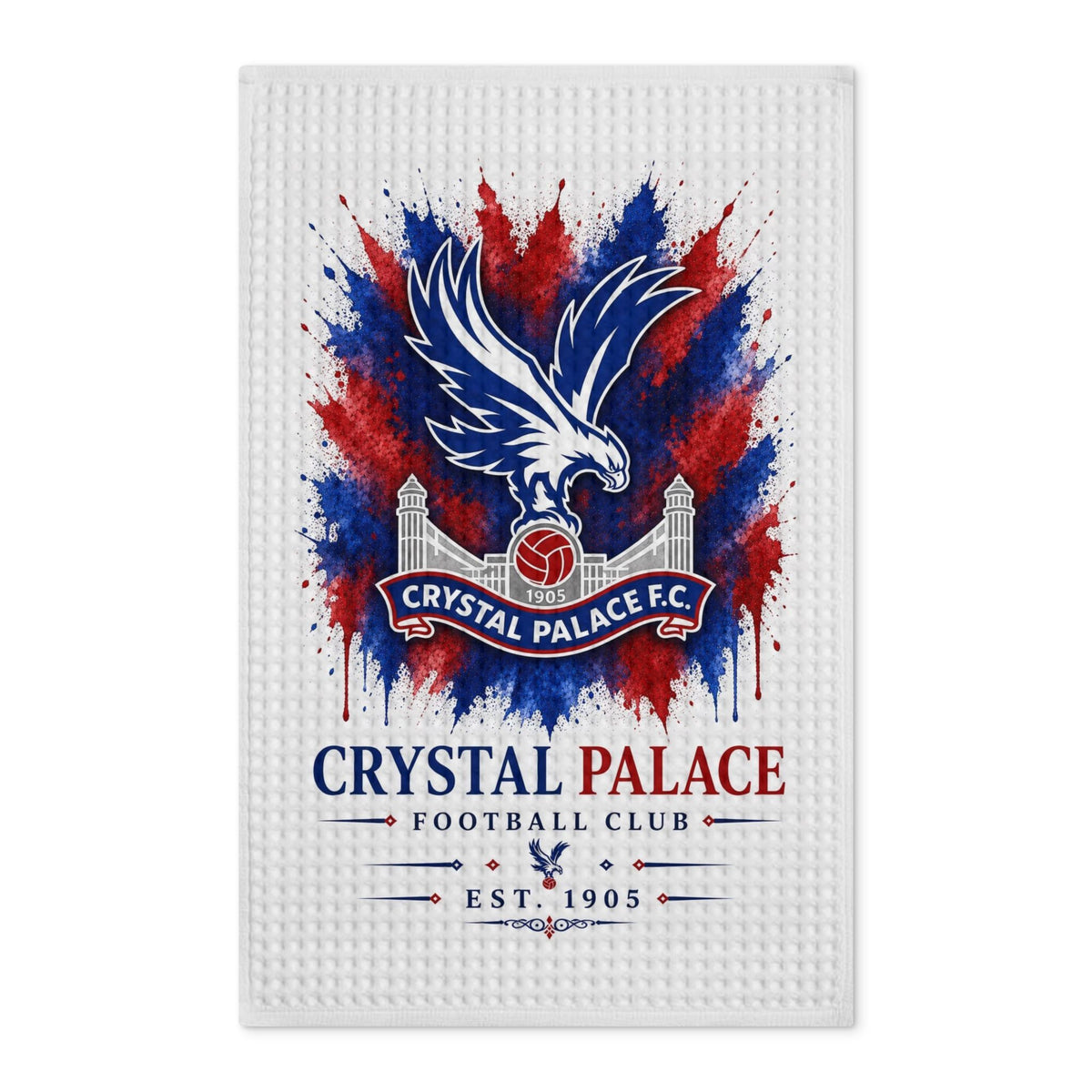 Crystal Palace Football Club Waffle Tea Towel — Double-Sided Red & Blue Crest