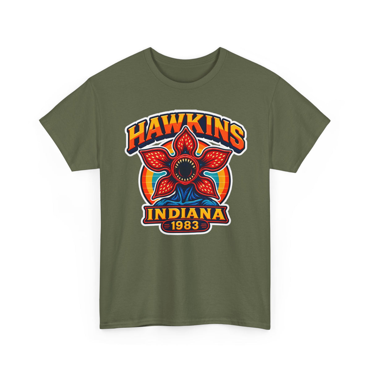 Hawkins Indiana 1983 Demogorgon Floral Cotton T-Shirt