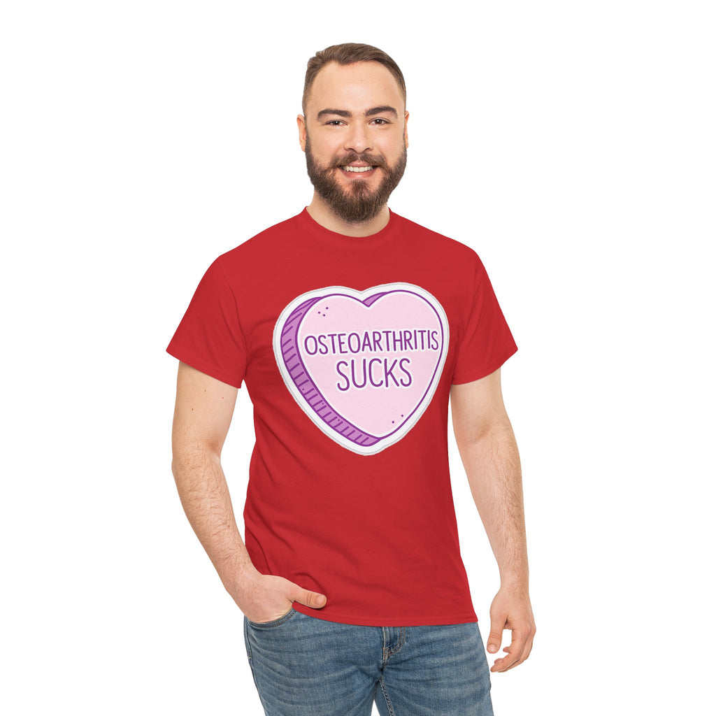 Osteoarthritis Sucks T-Shirt — Pink Heart Awareness Tee