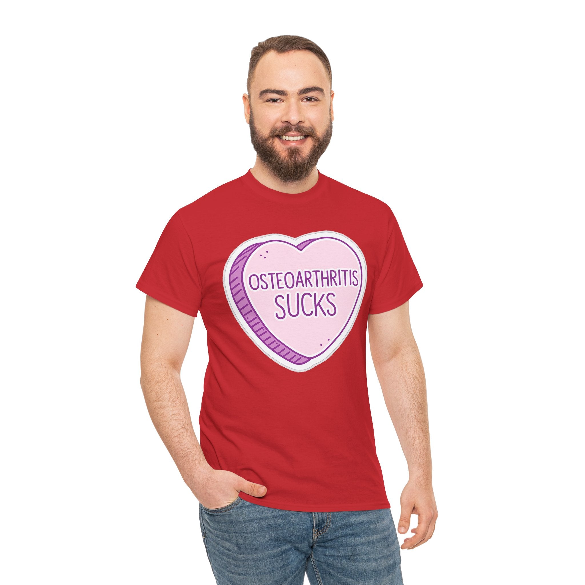 Osteoarthritis Sucks T-Shirt — Pink Heart Awareness Tee