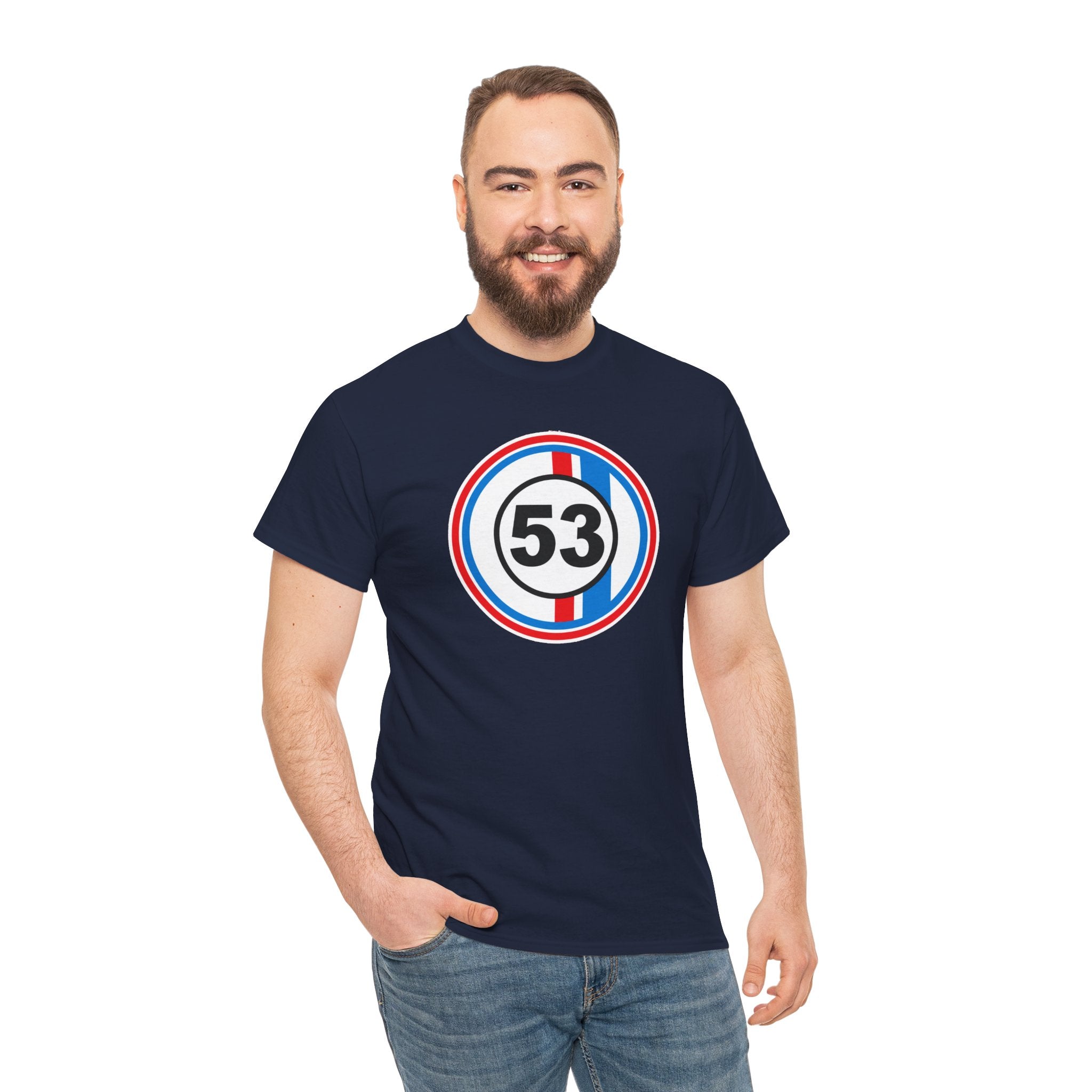 Racing Stripe Number 53 Cotton T-Shirt / Tee