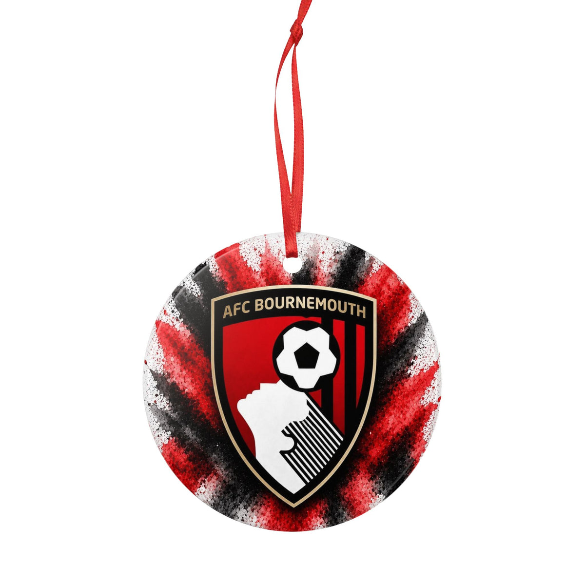 AFC Bournemouth Ceramic Ornament — Red & Black Team Crest Holiday Decoration