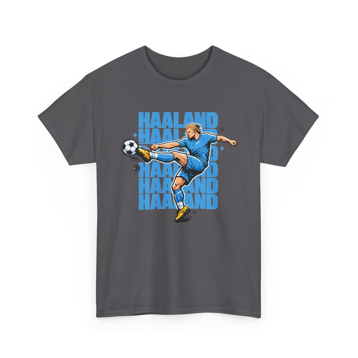 Haaland Manchester City Inspired Cotton T-Shirt — Striker Action Graphic Football Shirt