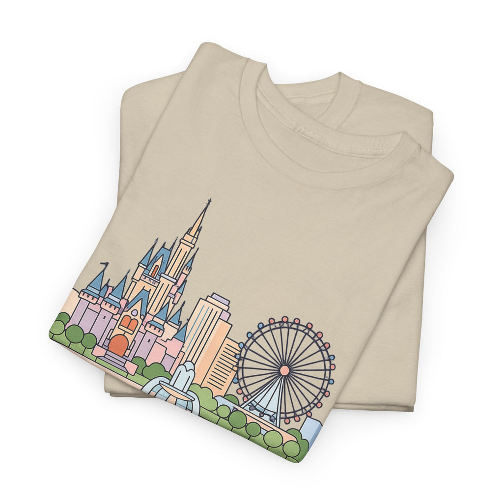 Orlando Skyline T-Shirt — Cute Cityscape Graphic Tee with 'Orlando' Text
