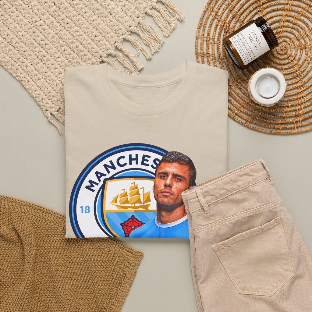 Rodri Manchester City Legend Football Tee — Player Portrait Soccer Shirt