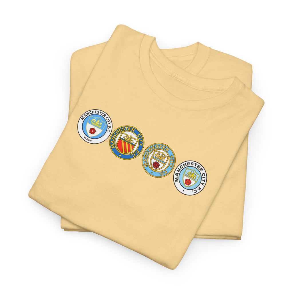 Man City Retro Crest Inspired Cotton T-Shirt
