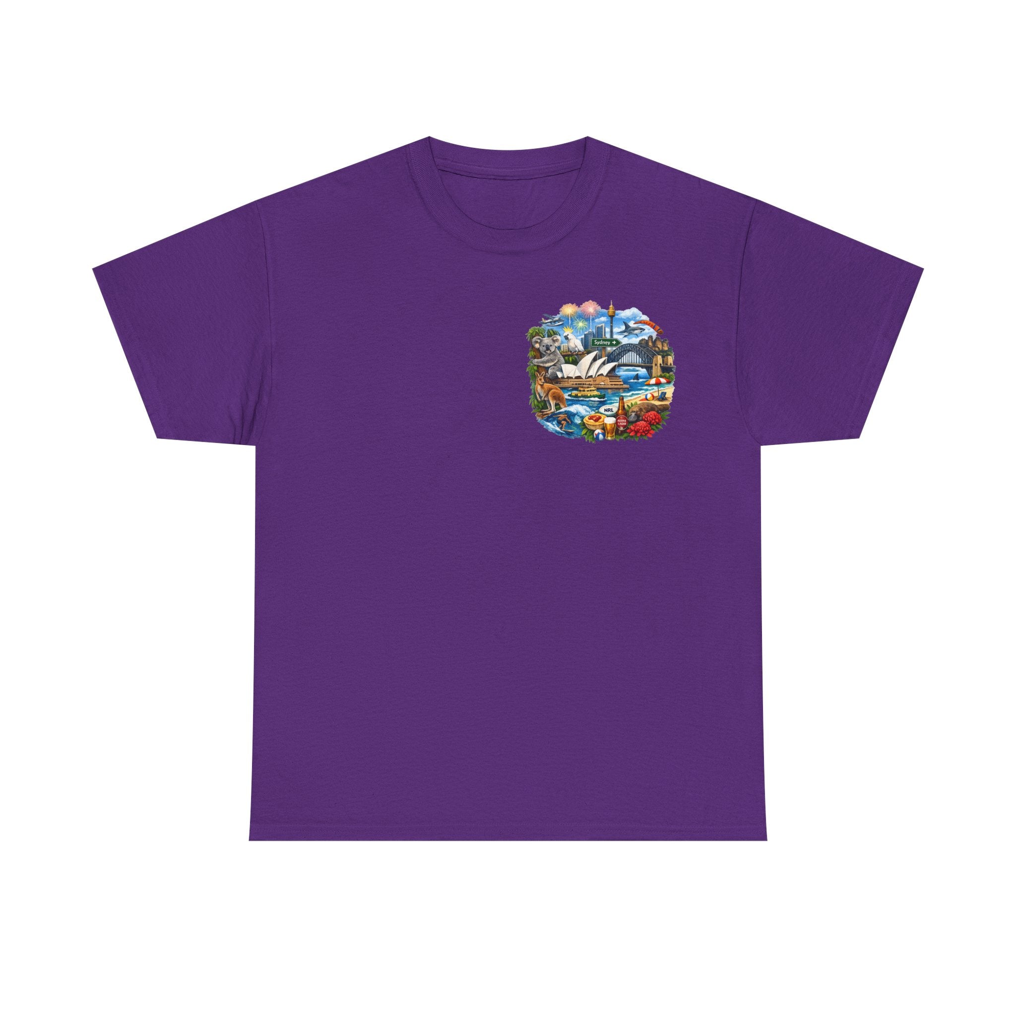 T-Shirt — Sydney Landmark Collage Tee (Opera House, Harbour Bridge, Koala & Beach Scene)