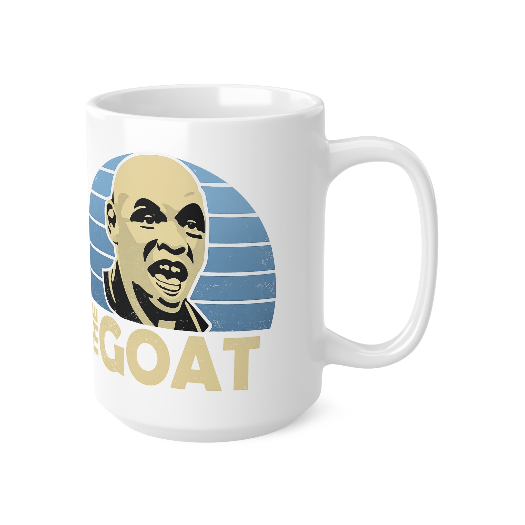 Shaun GOAT Goater Manchester City Ceramic Mug — Retro Blue Striped Design (11oz & 15oz)