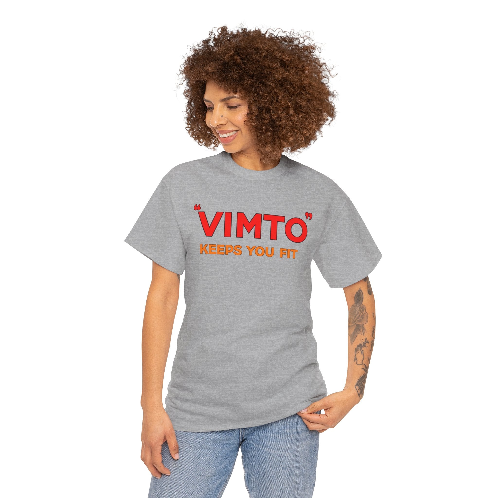 VIMTO "Keeps You Fit" Graphic Tee — Retro Beverage Logo T-Shirt