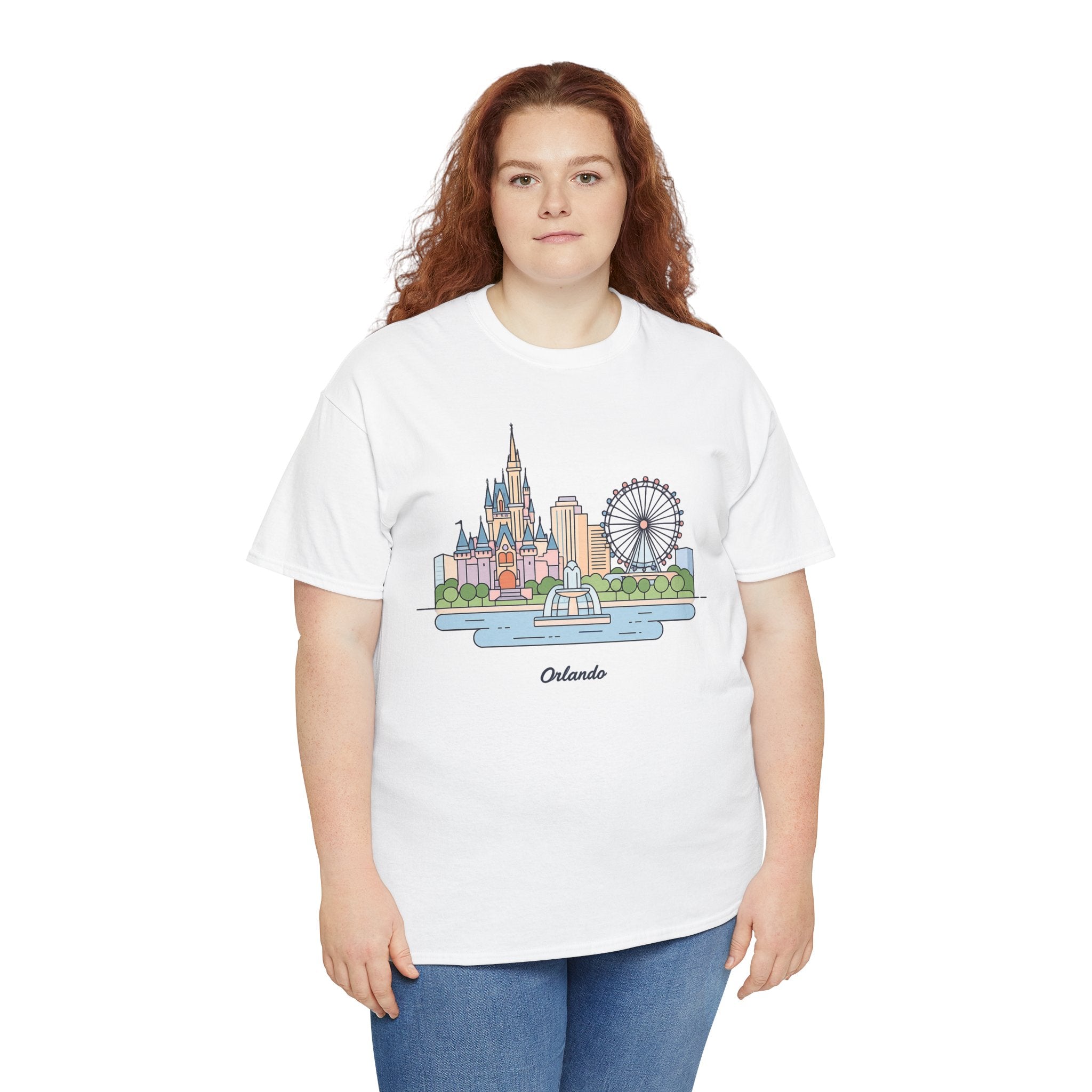 Orlando Skyline T-Shirt — Cute Cityscape Graphic Tee with 'Orlando' Text