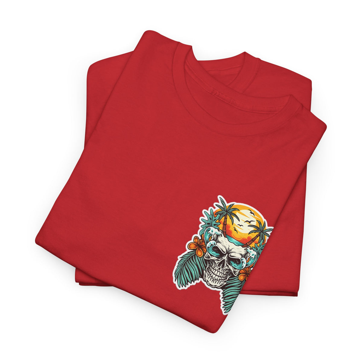 Tropical Skull Tee — Sunset Palm Beach Skull T-Shirt