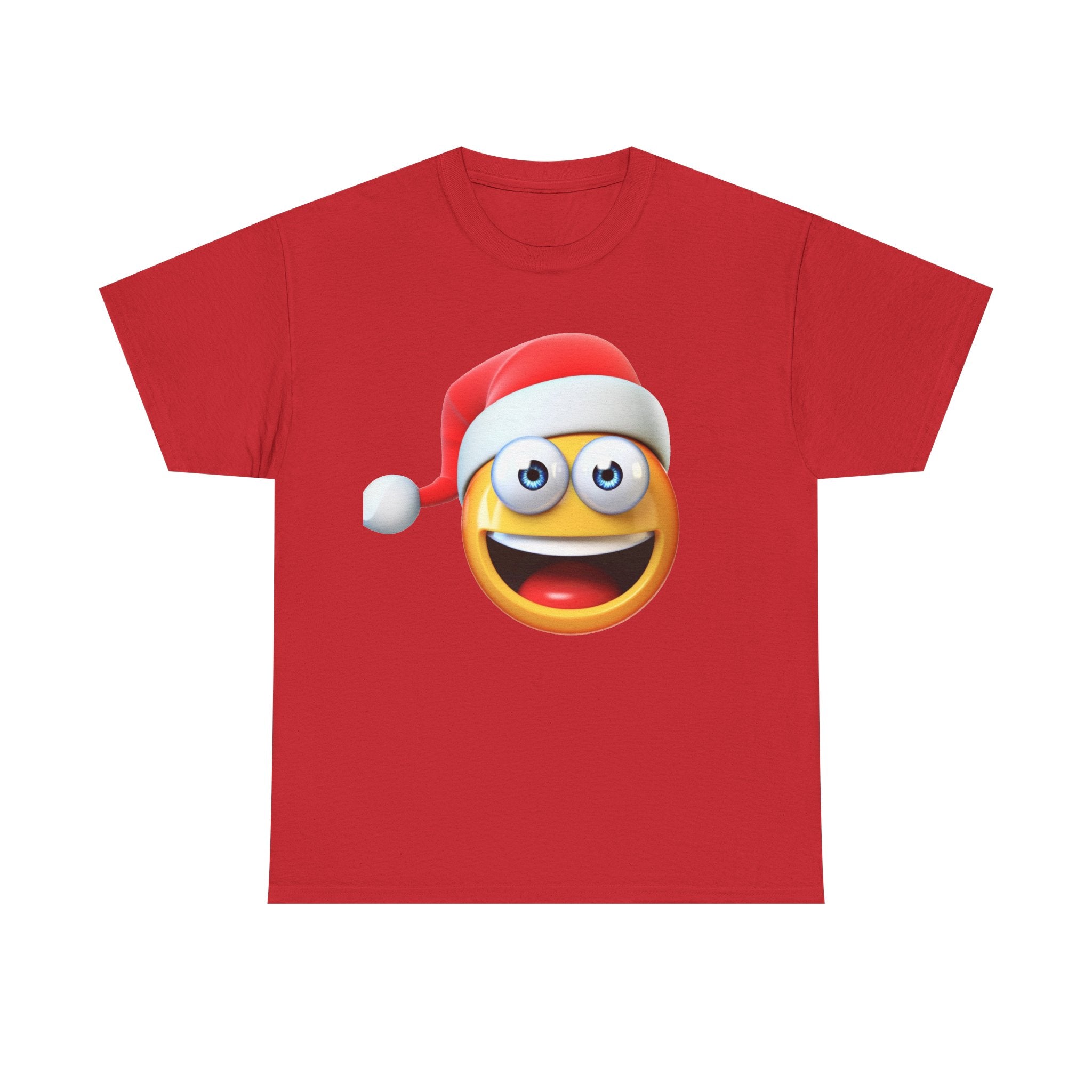 Christmas Emoji T-Shirt — Santa Hat Smiley Holiday Tee