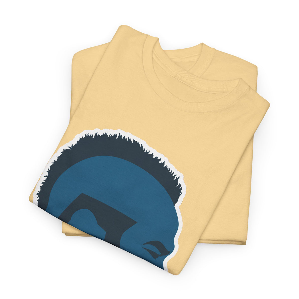 Mr T Profile Silhouette T‑Shirt – Blue Head & Gold Earring Graphic