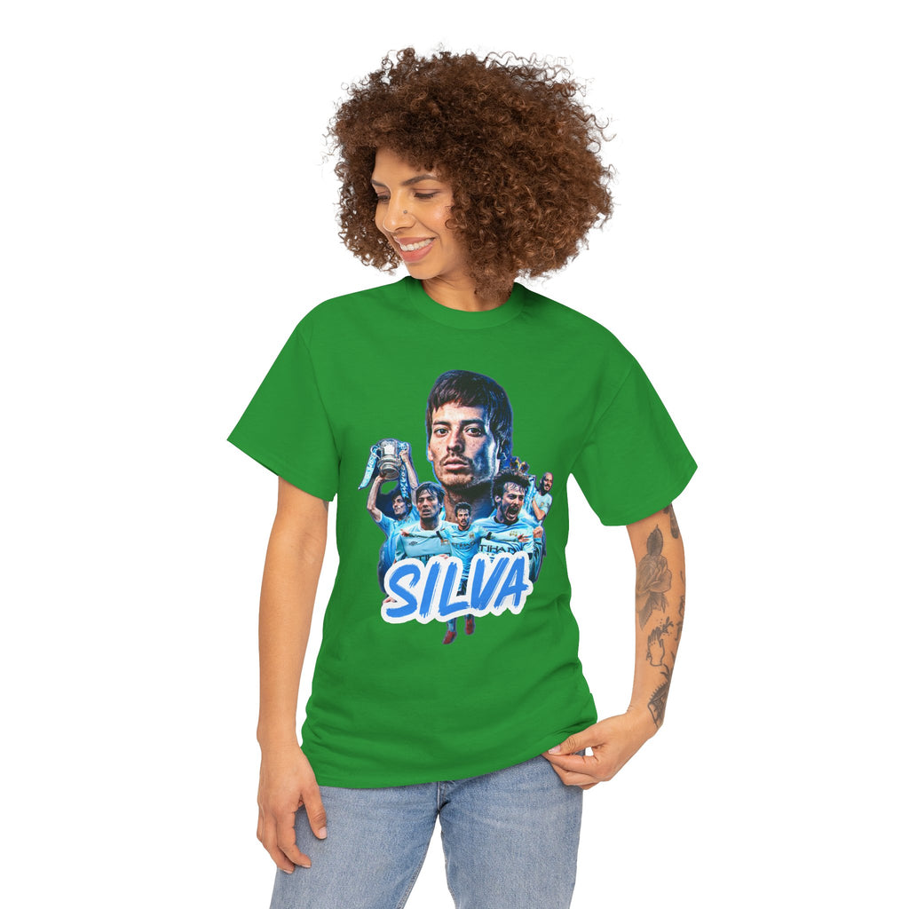 David Silva Manchester City Soccer Tee — Classic Player Portrait Football Shirt