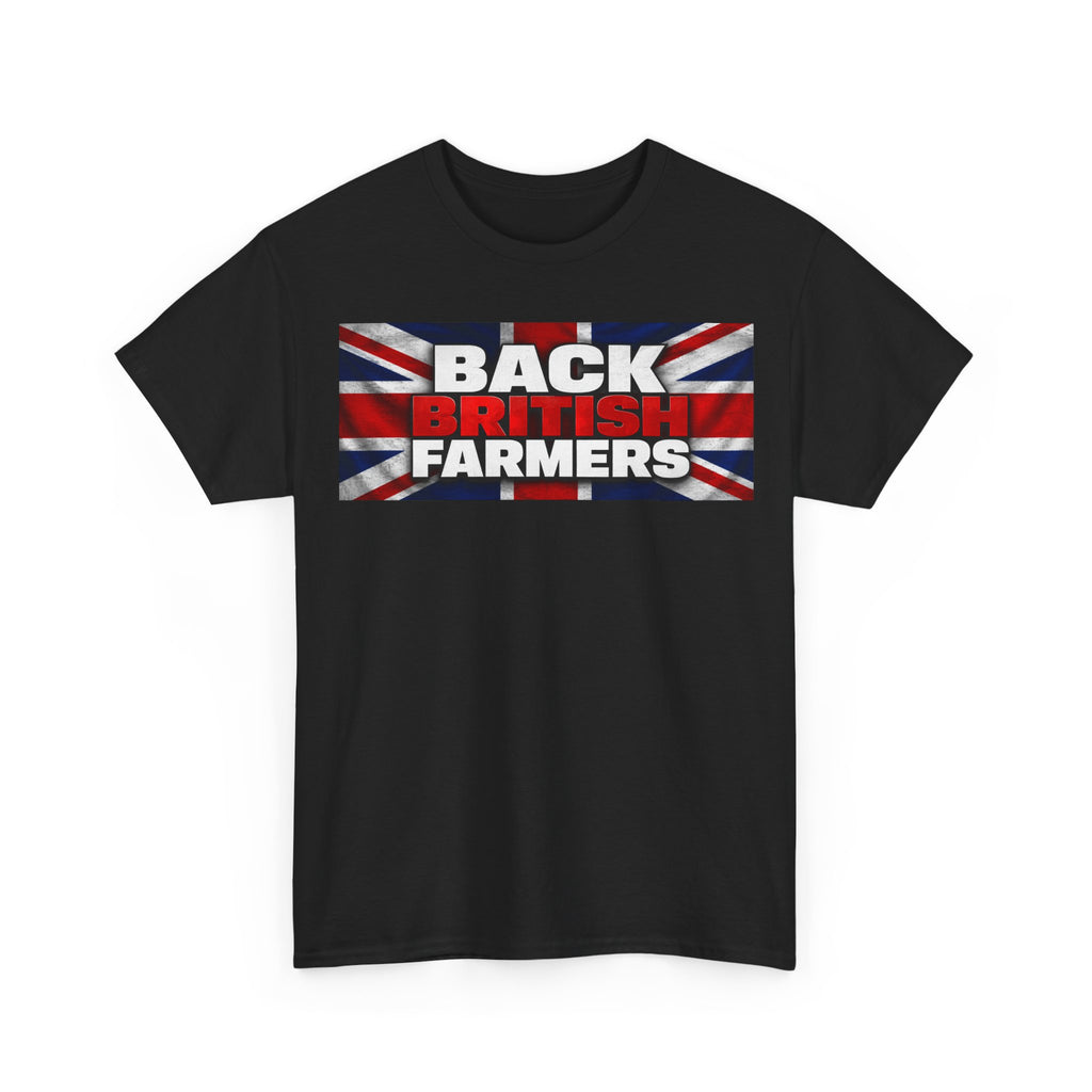 Back British Farmers T-Shirt — Union Jack Support Tee for UK Farmers