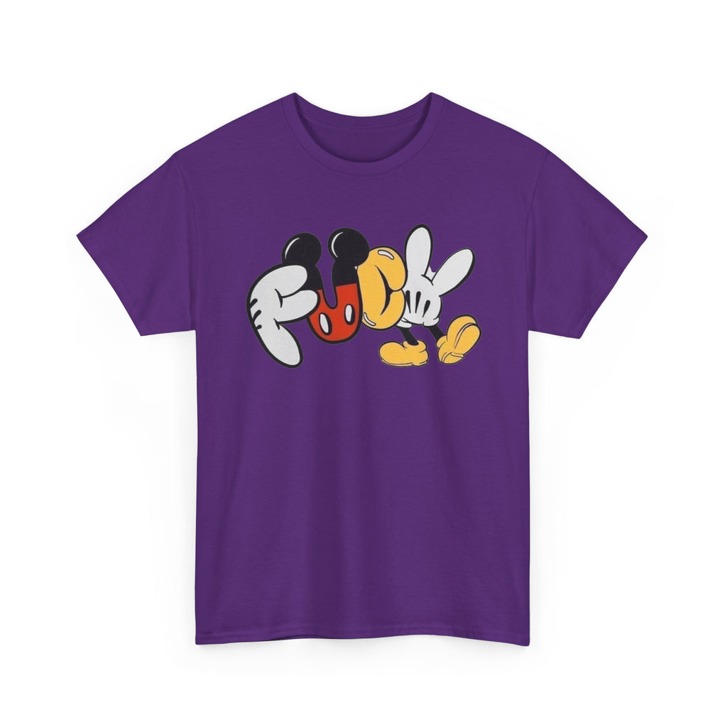 F**K Disney Graphic Tee — Playful Cartoon Hands & Shoes Design