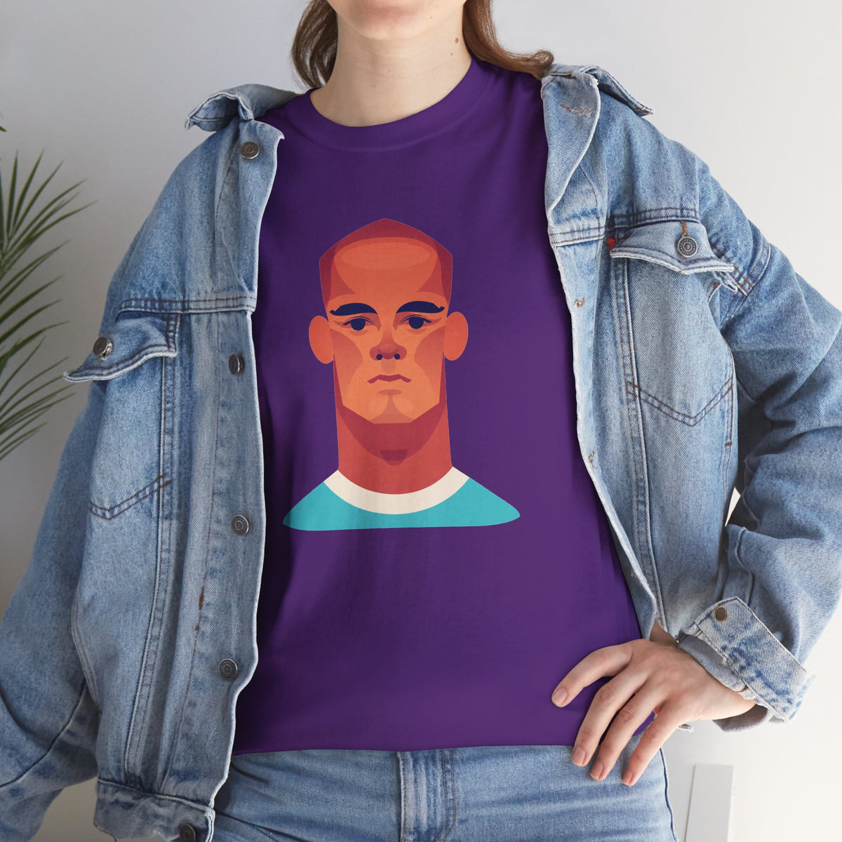 Vinny Kompany Manchester City Legend Minimalist Portrait Tee — Bold Stylized Face Graphic T-Shirt