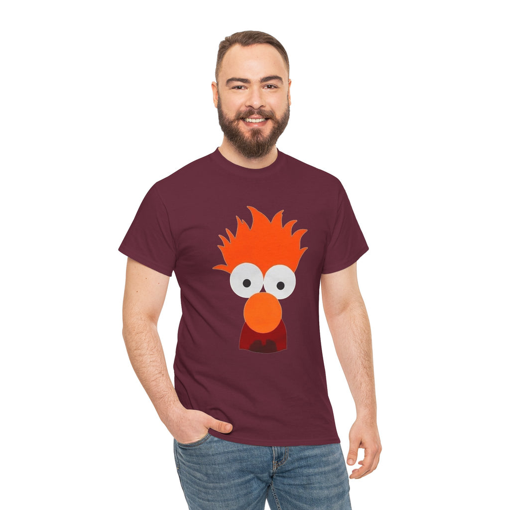 Beaker-Inspired Graphic Tee — Cute Orange Muppet Face T-Shirt
