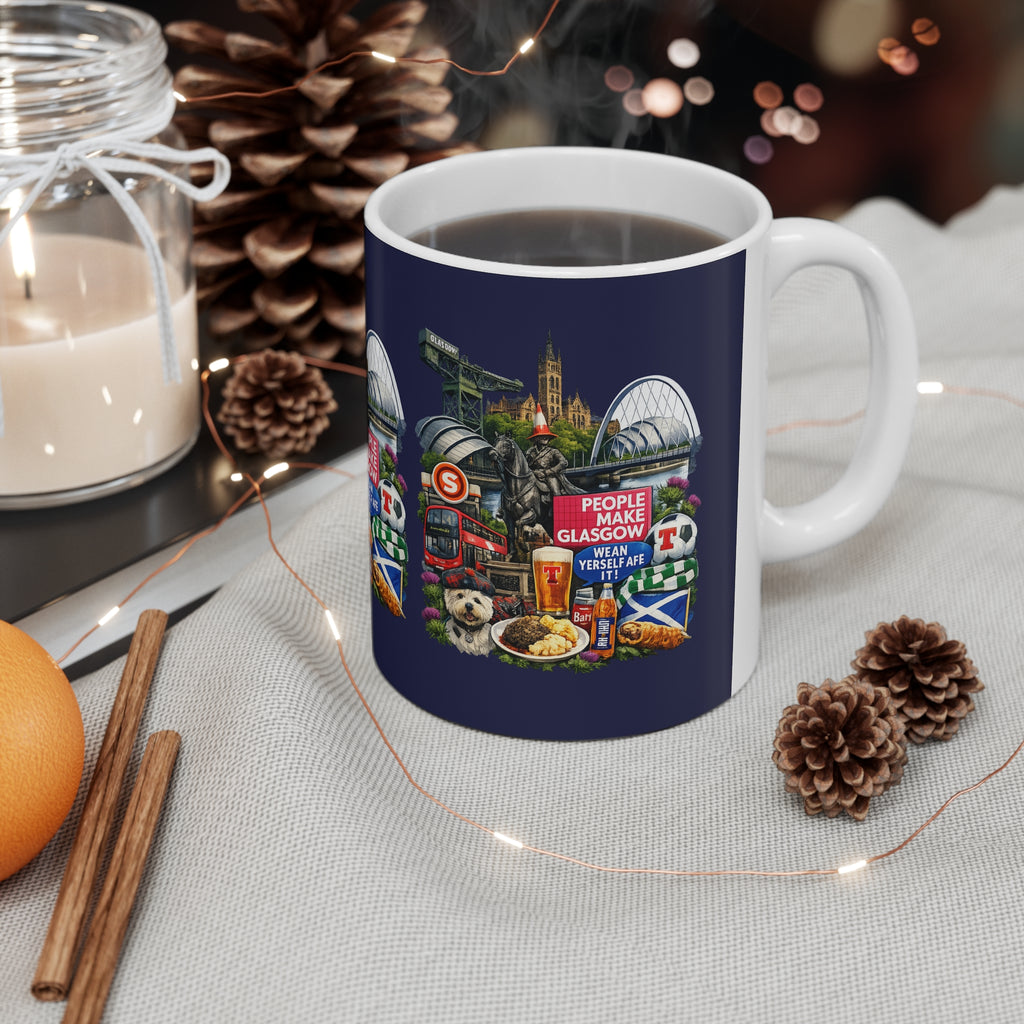 Glasgow Landmarks Ceramic Mug — People Make Glasgow Collage, 11oz & 15oz