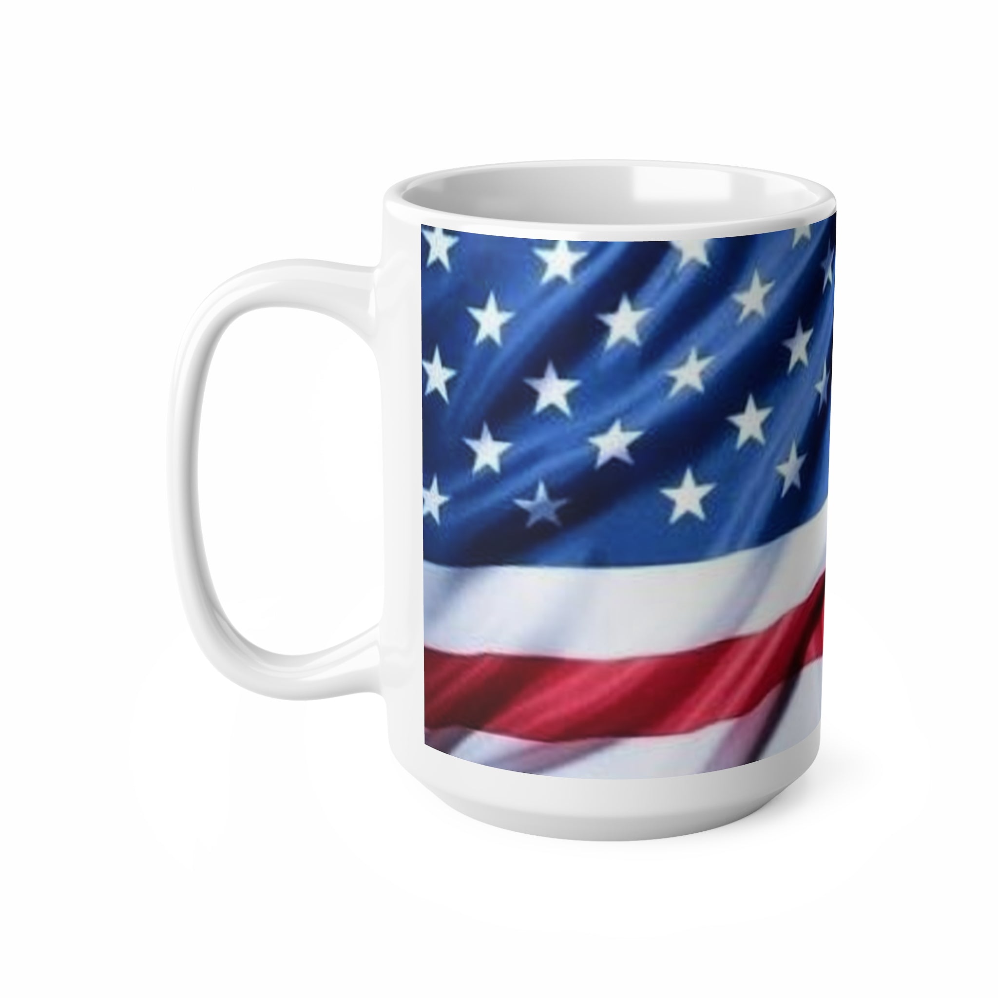 American Flag Ceramic Coffee Mug — Patriotic 11oz & 15oz USA Stars Stripes