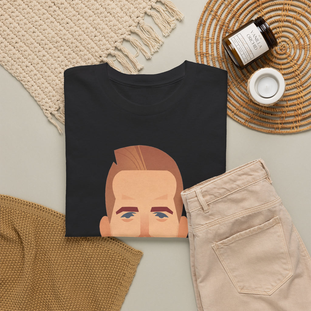 Harry Kane England Caricature Portrait Tee — Minimal Male Face Graphic Cotton T-Shirt