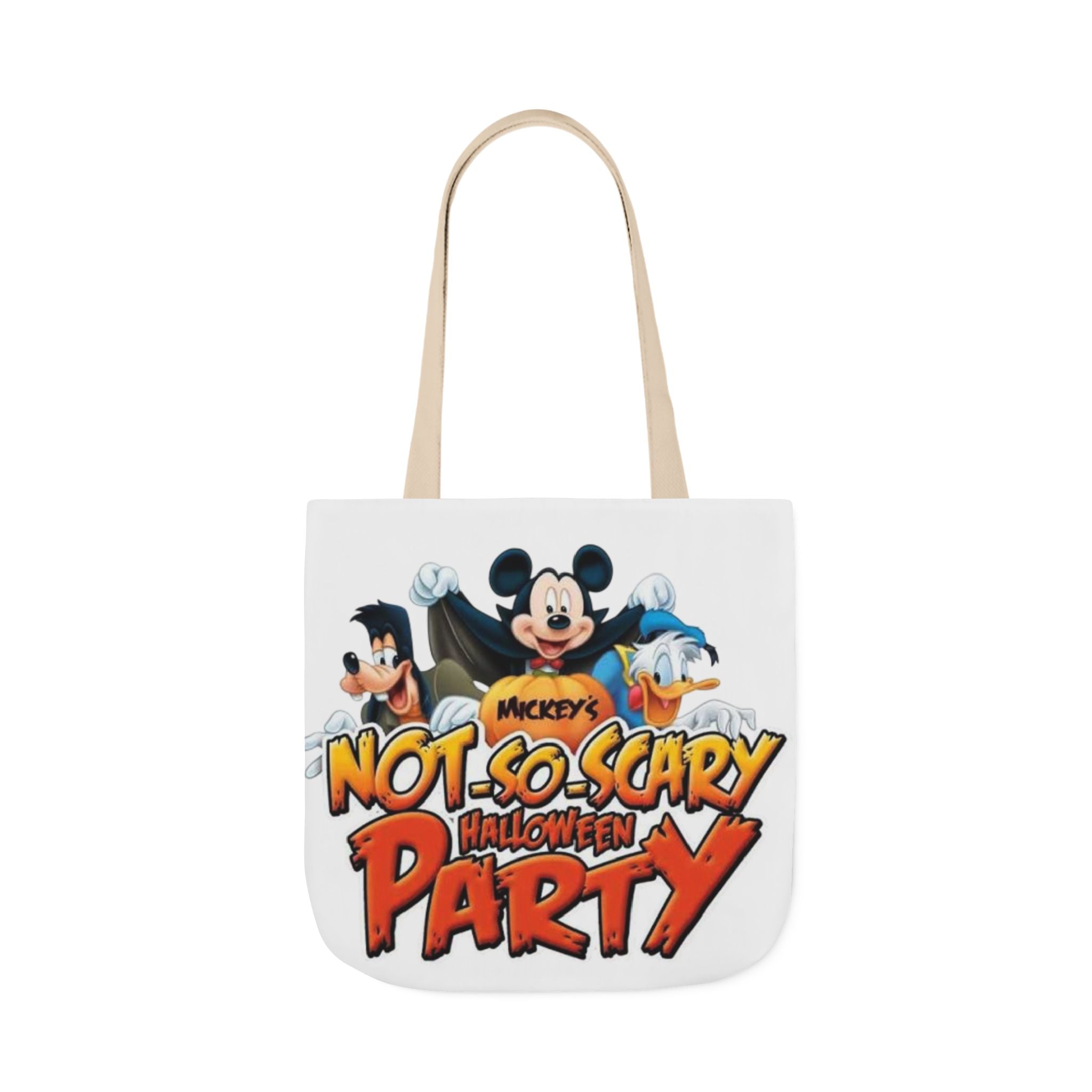 Halloween Party Canvas Tote Bag — "Not-So-Scary Halloween Party" Graphic