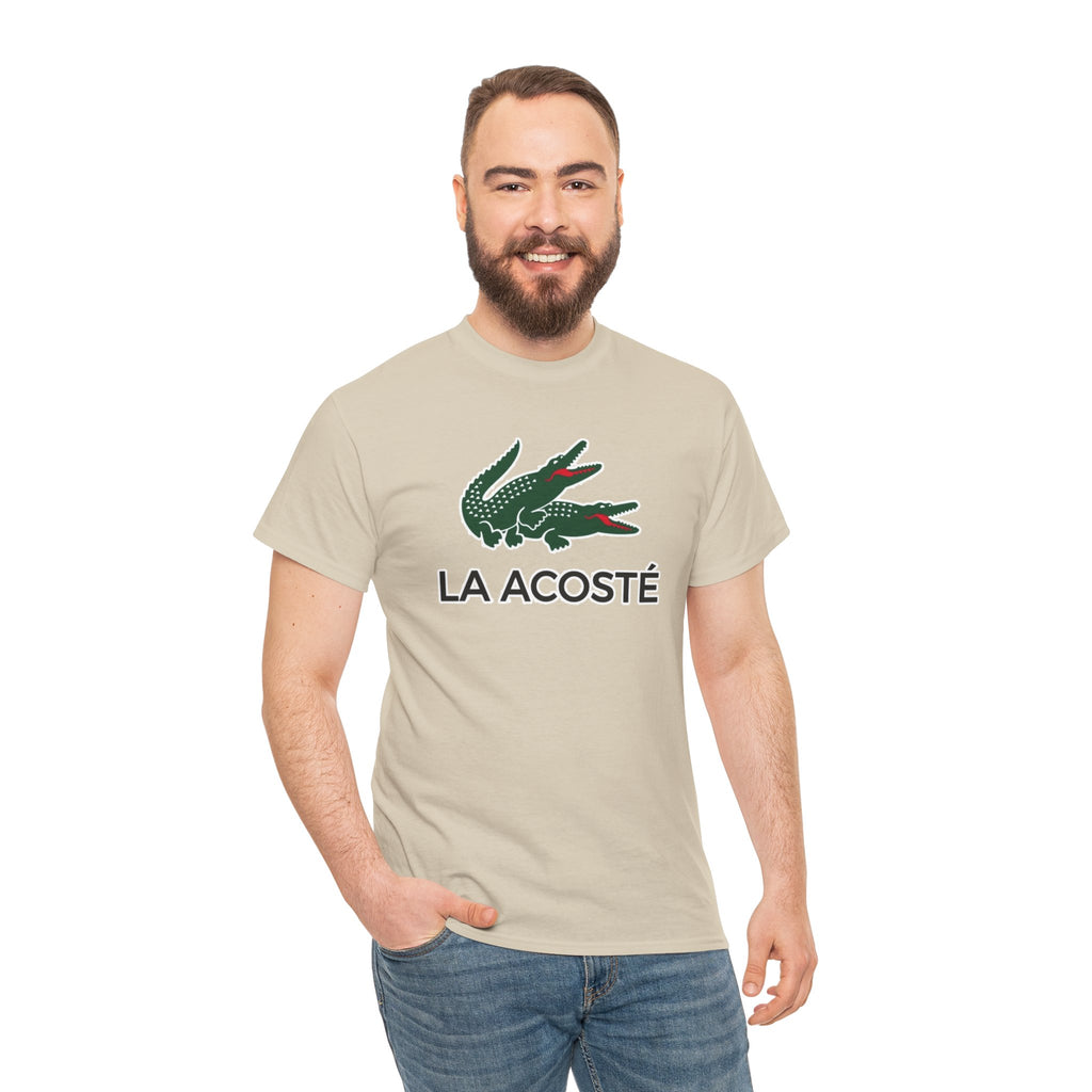 La Acosté Crocodile Logo Graphic Cotton Tee / T-Shirt